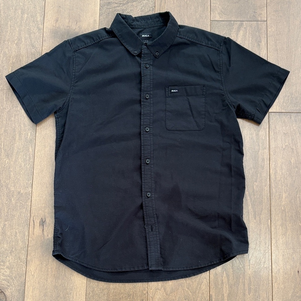 RVCA Charcoal Casual Button Down Shirt